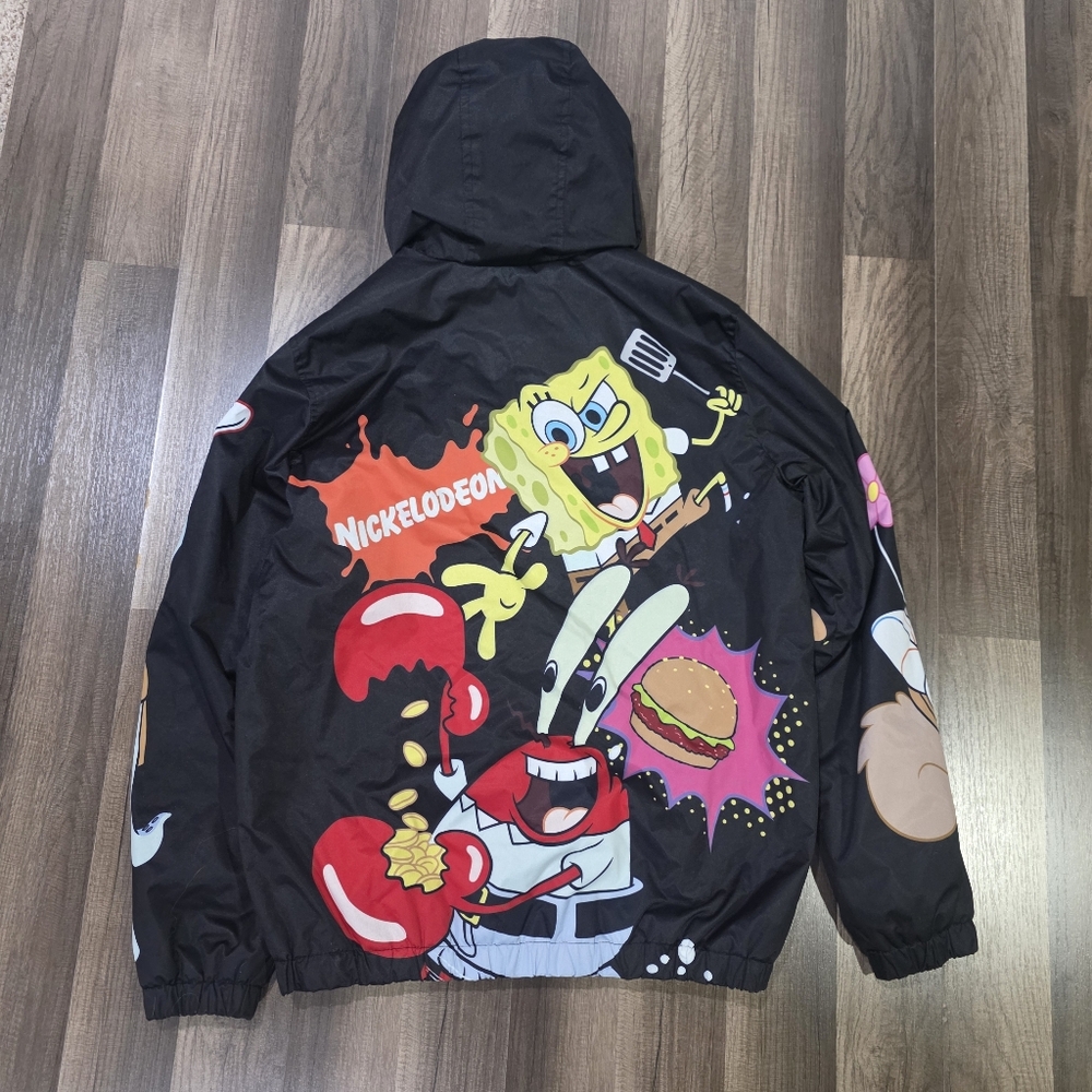 Members Only X Nickelodeon SpongeBob SquarePants Graphic Hooded Full Zip Jacket. - Picture 4 of 12